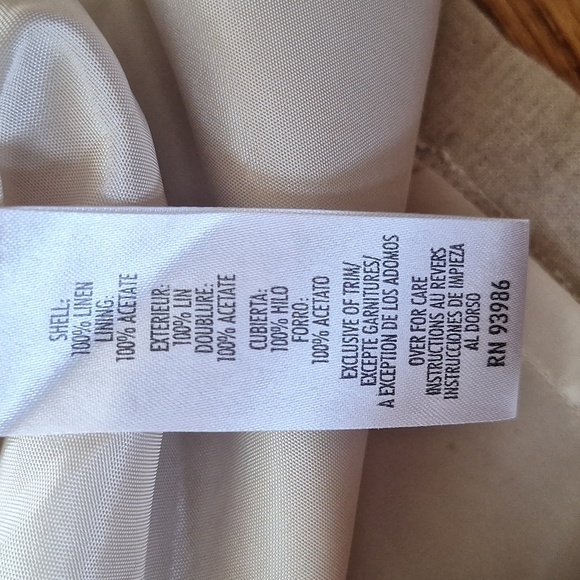 NWT Vintage Casual Corner 100% Linen Fully Lined Floral Embroidered Skirt 12 - Picture 7 of 9